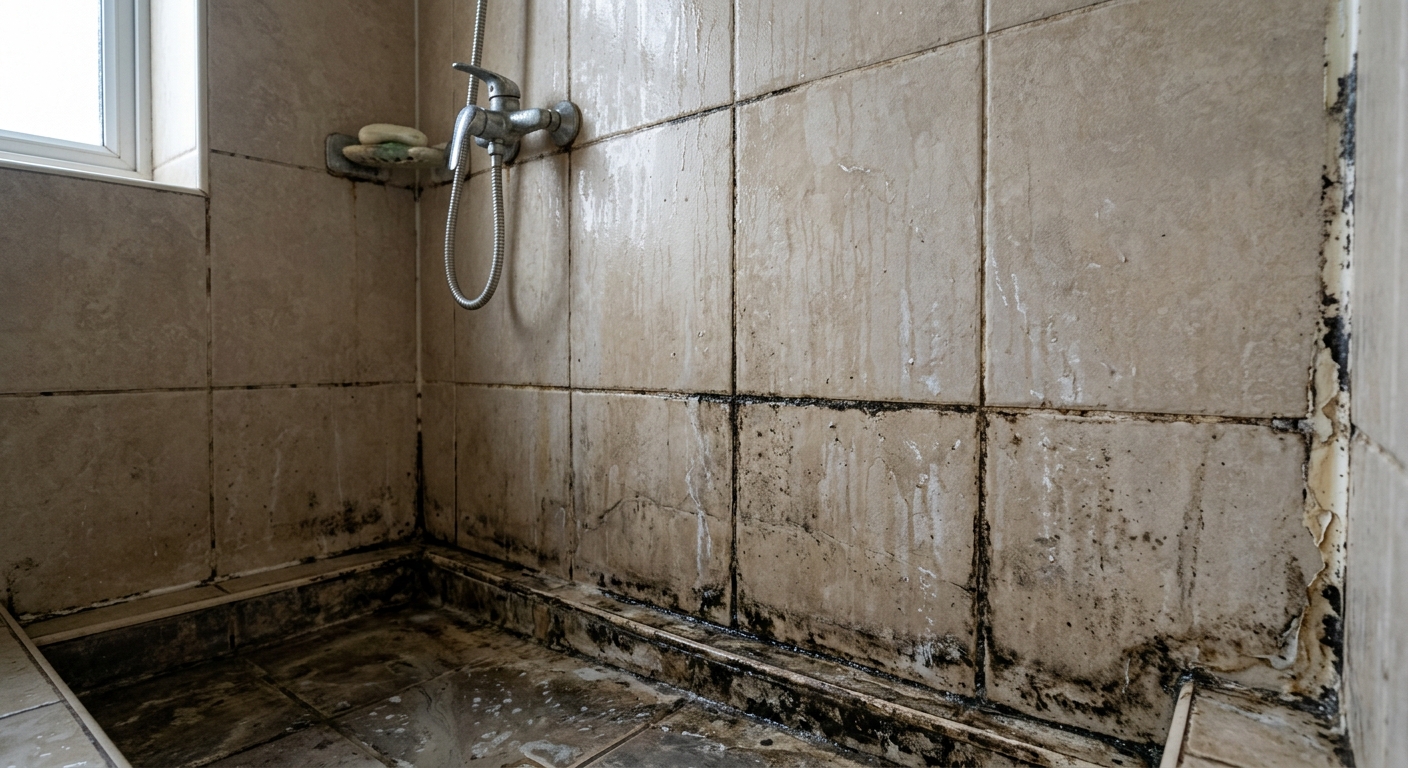 Shower wall before